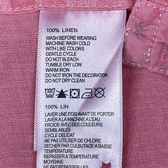 Tommy Bahama Shirt Adult Large Pink Linen‎ Hawaiian Pocket Beach Mens - Picture 10 of 13